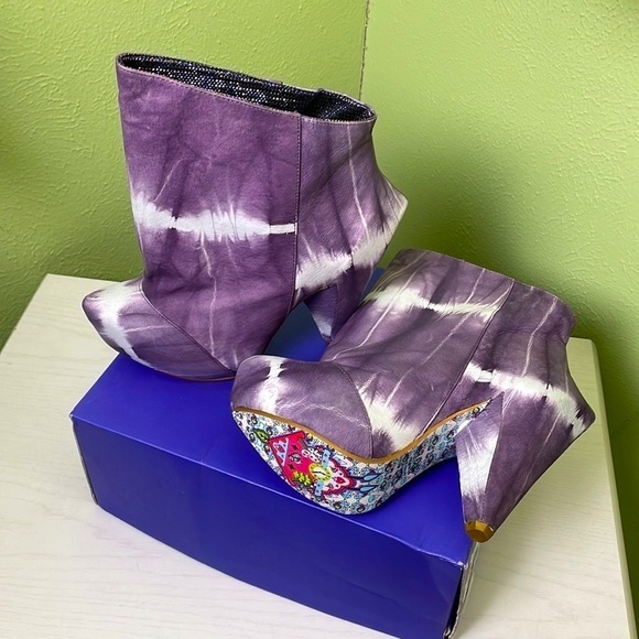 Irregular Choice Shoes - Purple Haze Trolly Booties Festival Sz 7.5 New